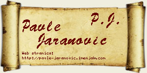 Pavle Jaranović vizit kartica